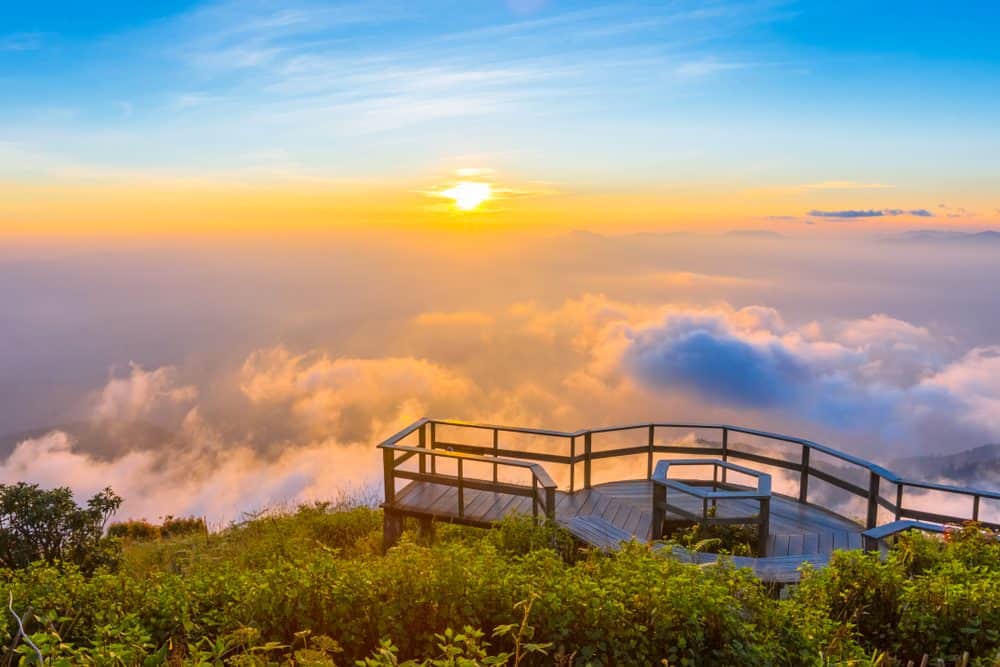 Scenic,Horizon,In,Kew,Mae,Pan,At,Sunset.,The,Doi